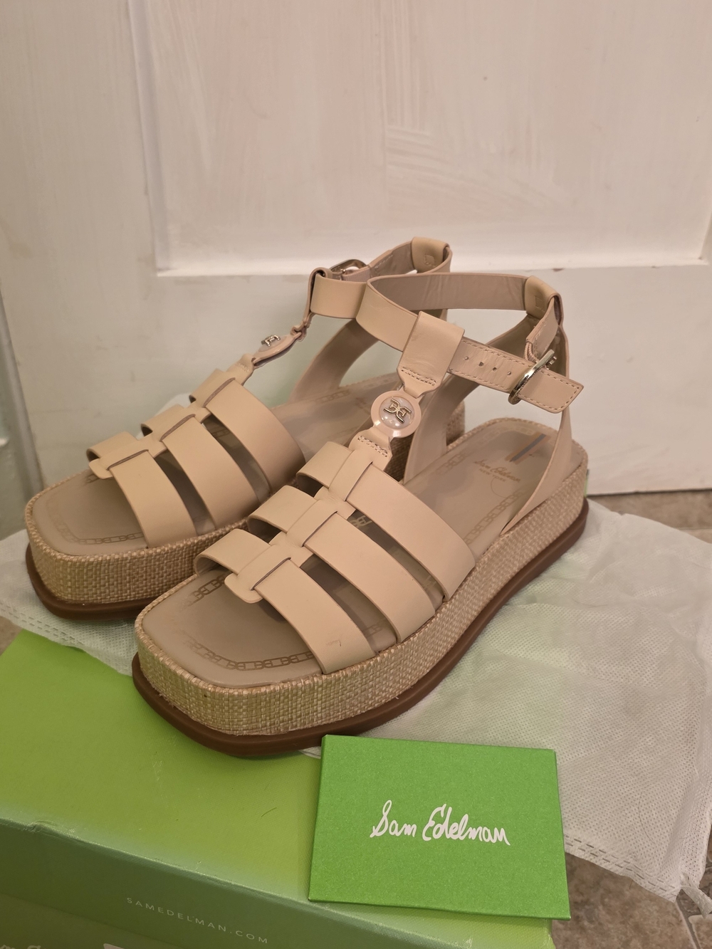 NWOT Sam Edelman Nude Beige Fisherman Platform Sandals